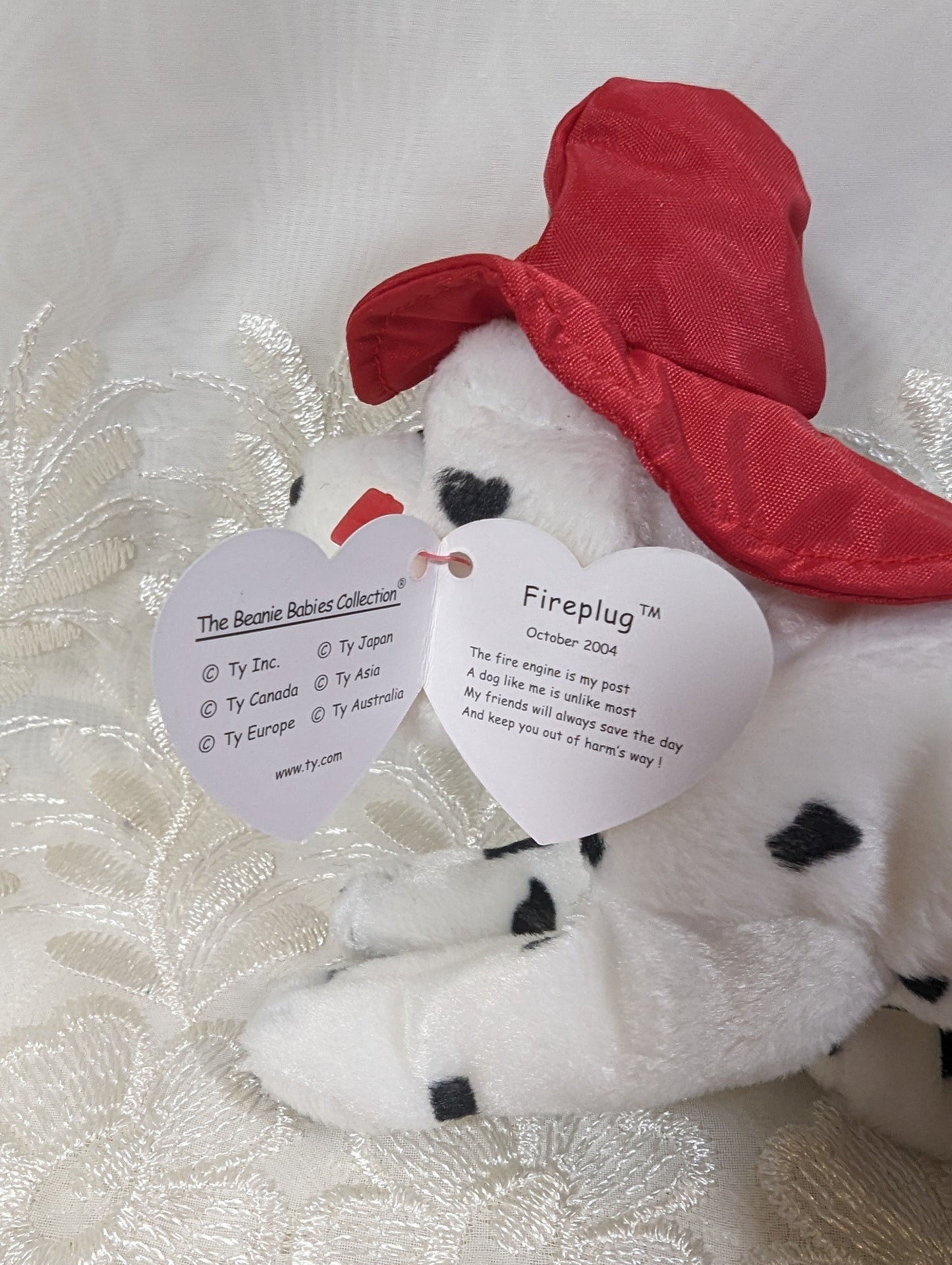 Ty Beanie Baby Of The Month - Fireplug The Dalmatian (6in) October 2004 - Vintage Beanies Canada