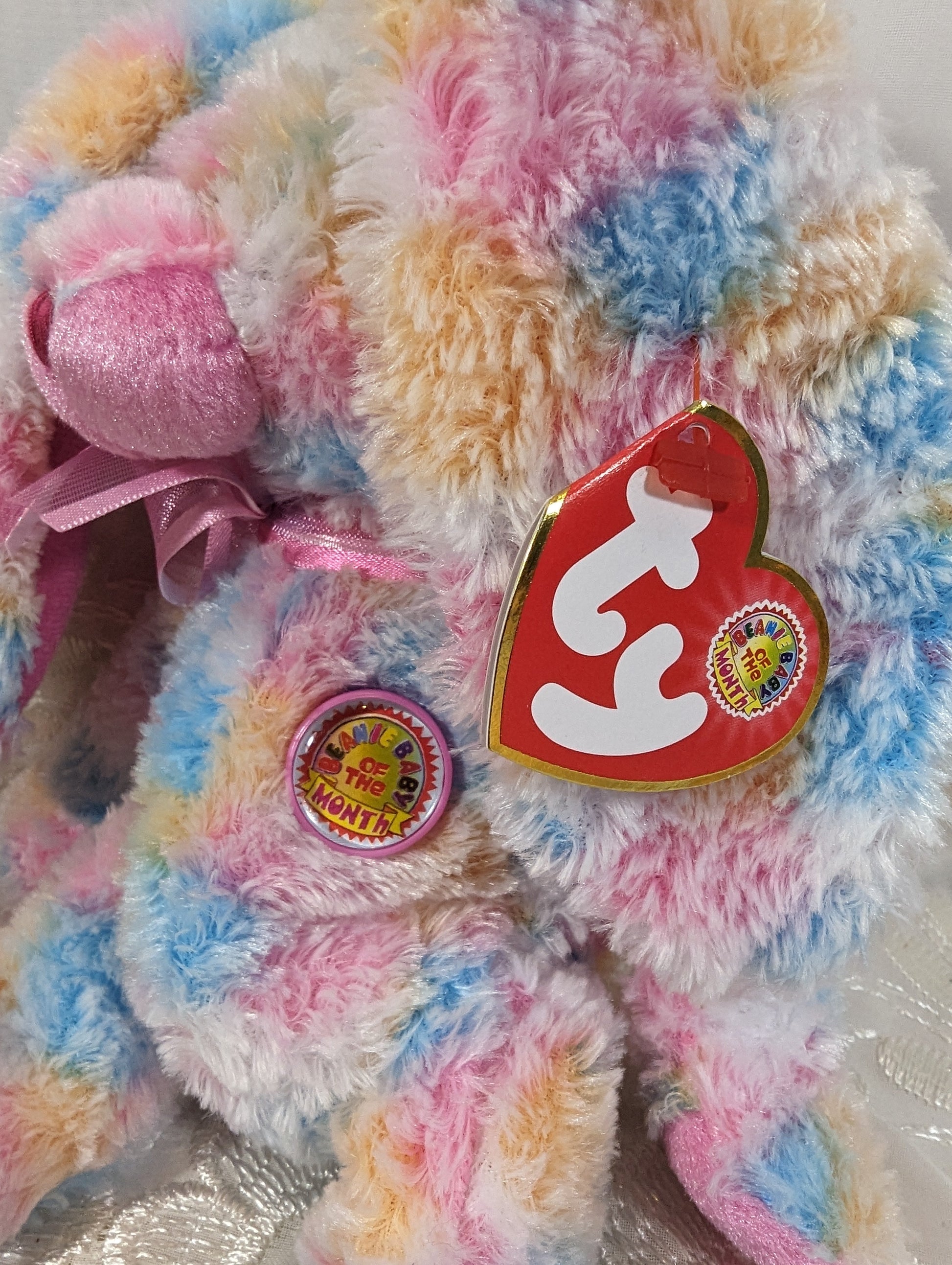 Ty Beanie Baby of the Month - Fritters The Colourful Bunny Rabbit (7.5in) March 2005 - Vintage Beanies Canada