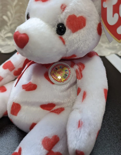 Ty Beanie Baby Of The Month - Heartthrob The Bear (6in) February 2004 - Vintage Beanies Canada