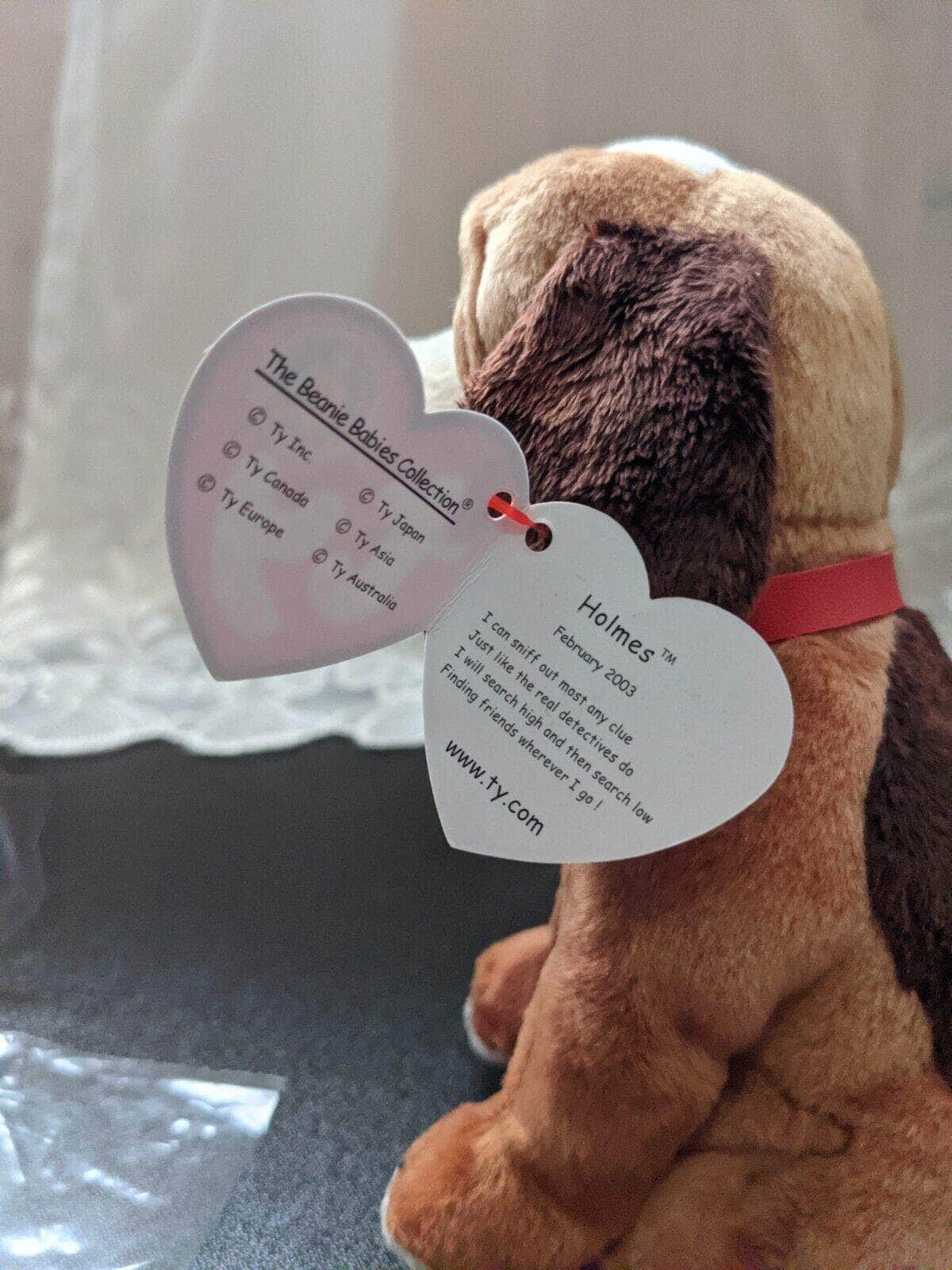 Ty Beanie Baby Of The Month - Holmes The Dog - December 2002 - Vintage Beanies Canada