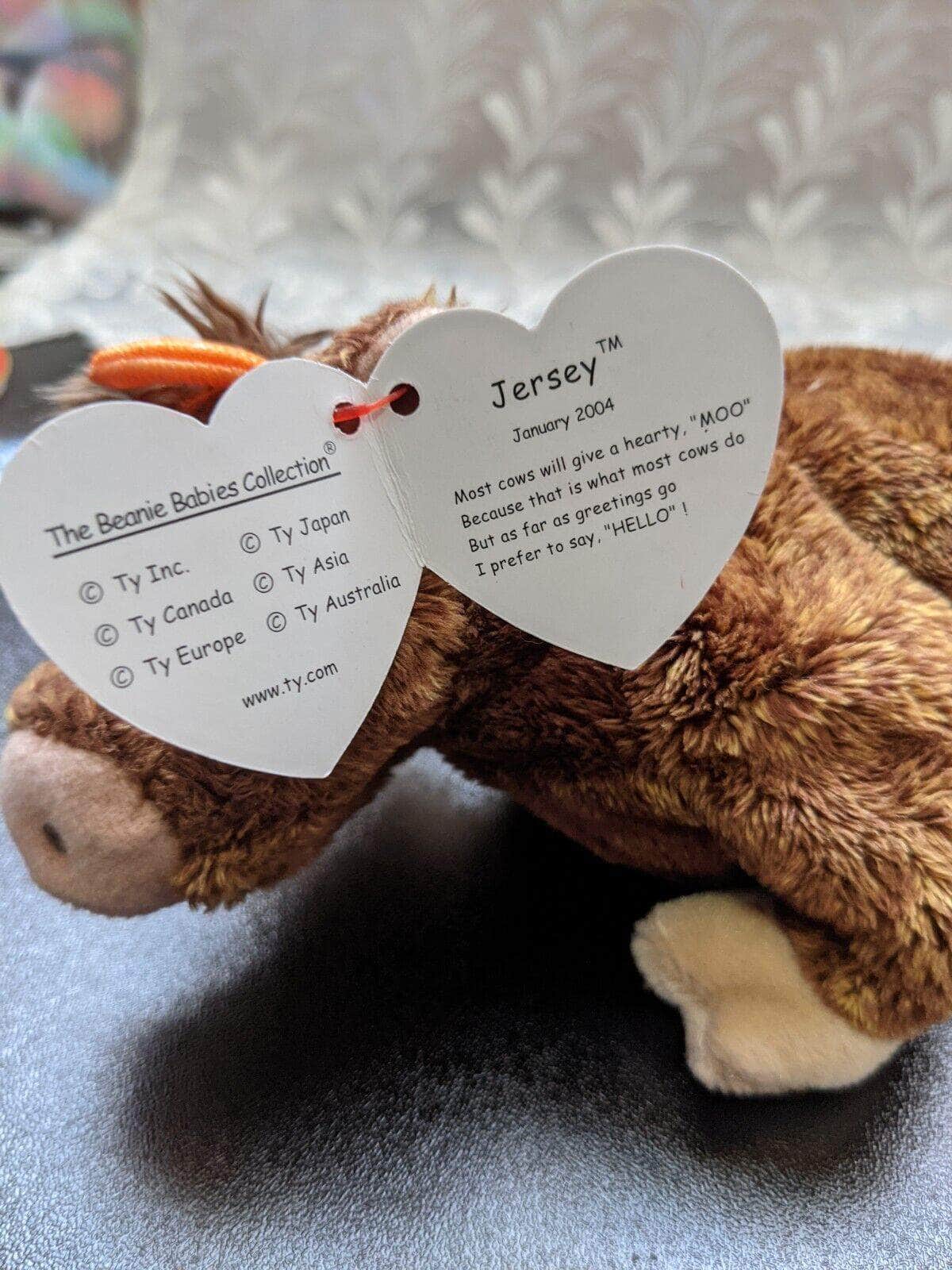 Ty Beanie Baby Of The Month - Jersey The Cow - January 2004 - Vintage Beanies Canada