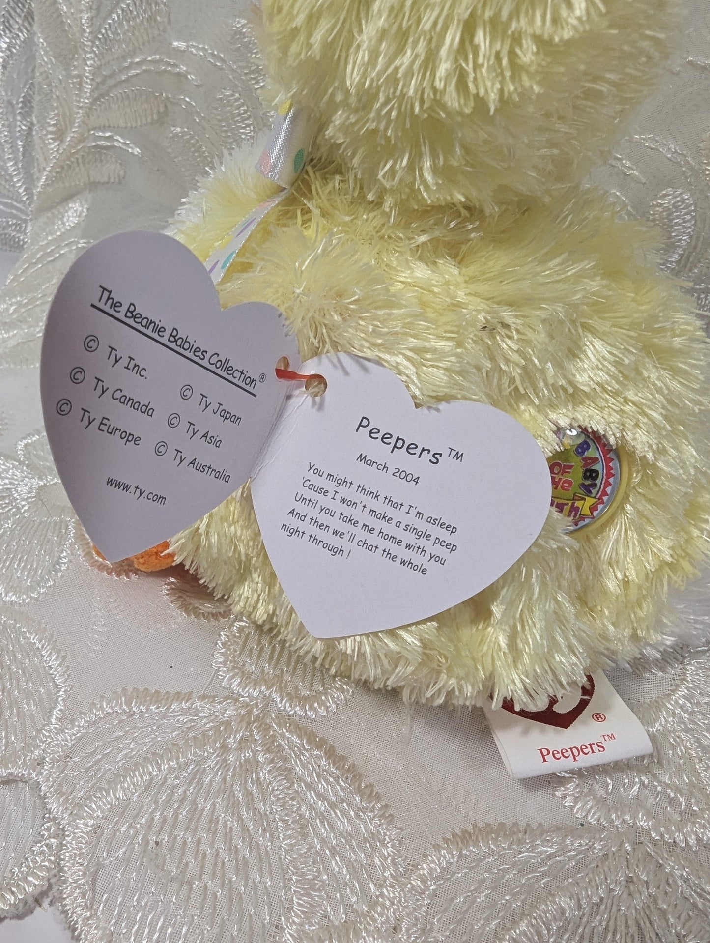 Ty Beanie Baby Of The Month - Peepers The Chick Bird - March 2004 (4.5in) - Vintage Beanies Canada