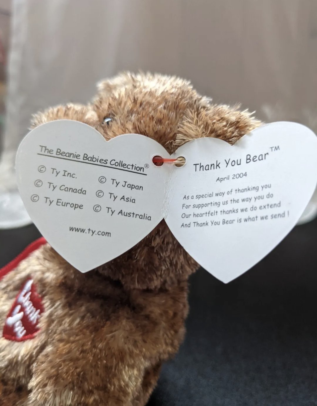 Ty Beanie Baby of the month - Thank You The Brown Bear (8.5in) April 2004 - Vintage Beanies Canada