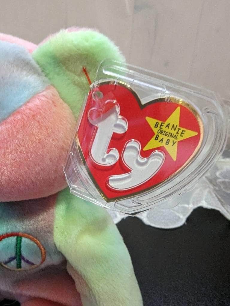 Ty Beanie Baby - Peace The Multi-colored Bear (8.5in) - Vintage Beanies Canada