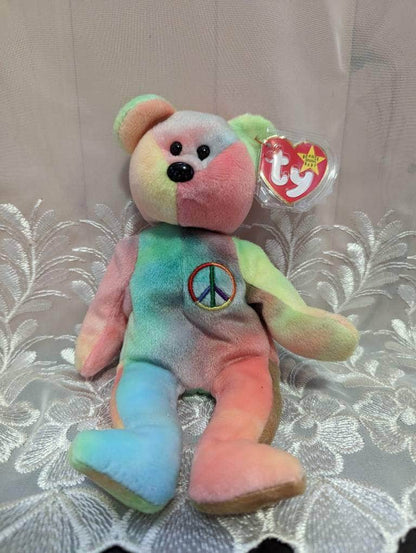 Ty Beanie Baby - Peace The Multi-colored Bear (8.5in) - Vintage Beanies Canada