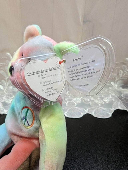 Ty Beanie Baby - Peace The Multi-colored Bear (8.5in) - Vintage Beanies Canada