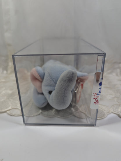 Ty Beanie Baby - Peanut The Light Blue Elephant (8in) *Rare* Near Mint Tag, Authenticated, 3rd Gen - Vintage Beanies Canada