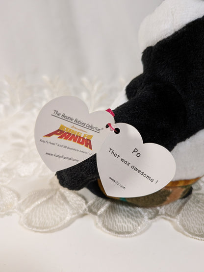 Ty Beanie Baby - Po the Panda from Kung Fu Panda (6in) Non-mint Tag - Vintage Beanies Canada