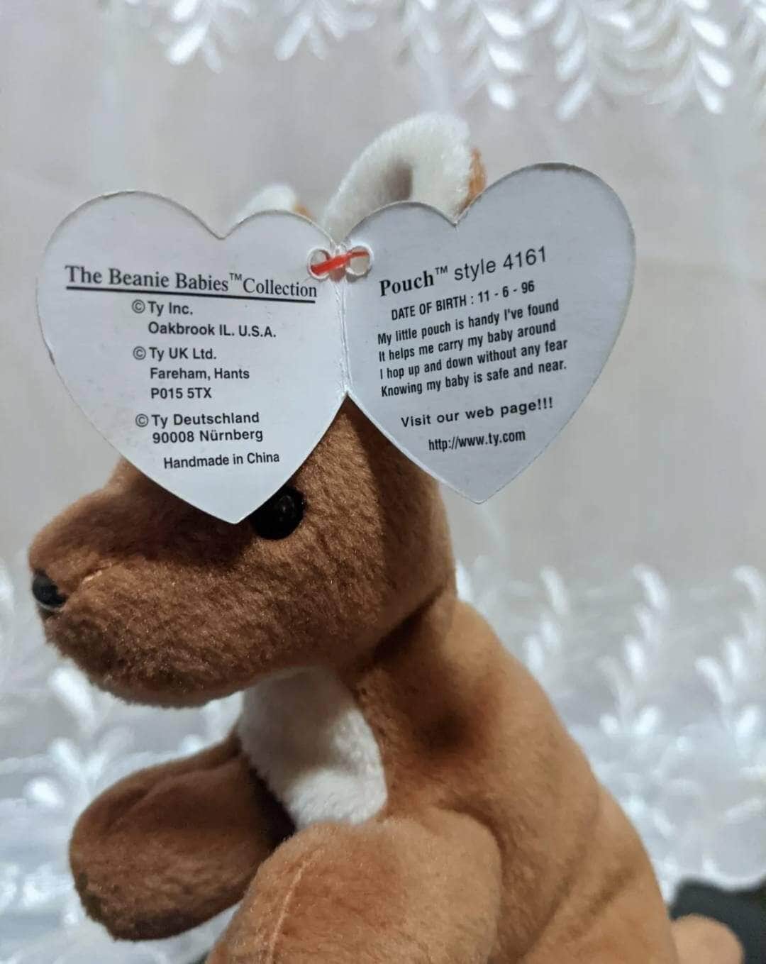 Ty Beanie Baby - Pouch The kangaroo (7in) - Vintage Beanies Canada