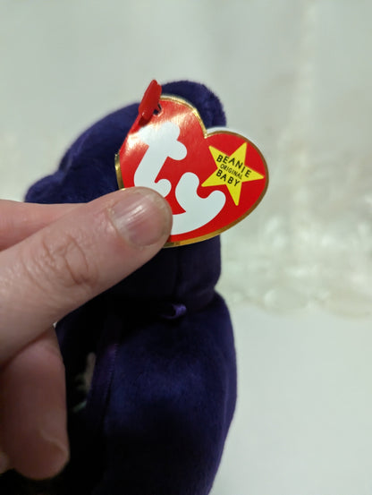 Ty Beanie Baby - Princess the Princess Diana Bear - Made in Indonesia, PE Pellets, with Canadian Tush Tag! *Rare* (8.5 in) Near Mint - Vintage Beanies Canada