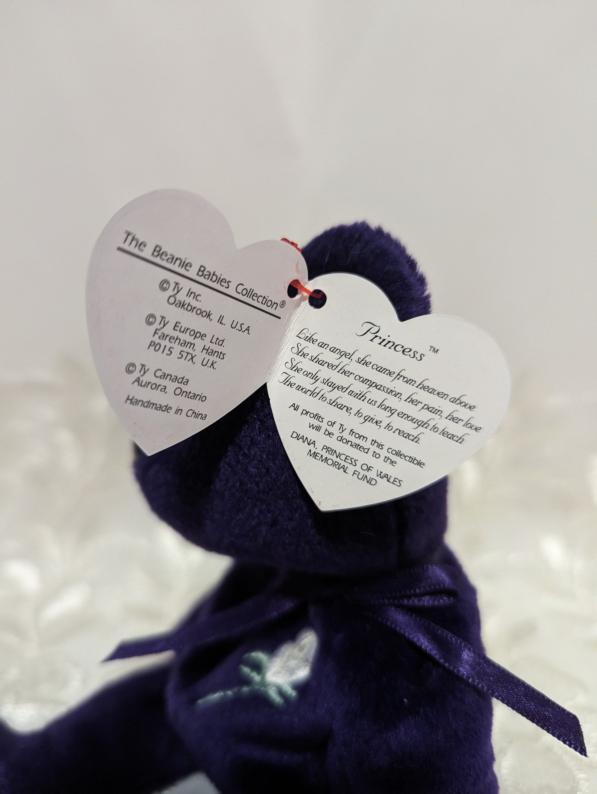 Ty Beanie Baby - Princess The Purple Bear (8.5in) - Vintage Beanies Canada