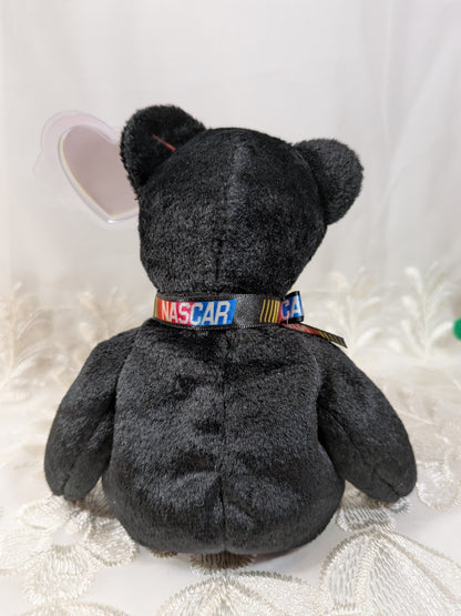Ty Beanie Baby - Racer The Black Nascar Bear (8.5in) - Vintage Beanies Canada