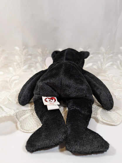 Ty Beanie Baby - Racer The Black Nascar Bear (8.5in) - Vintage Beanies Canada