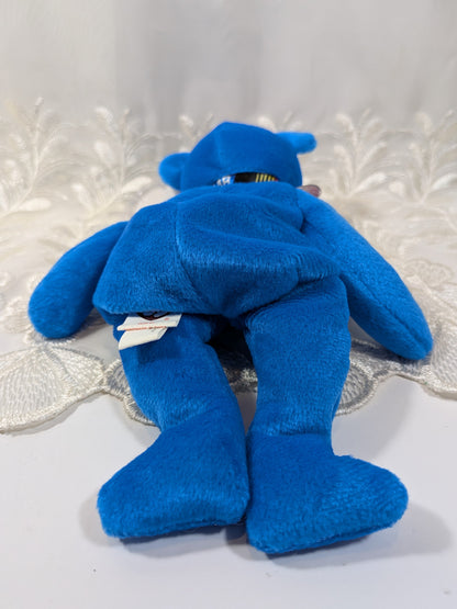 Ty Beanie Baby - Racer The Blue Nascar Bear (8.5in) - Vintage Beanies Canada