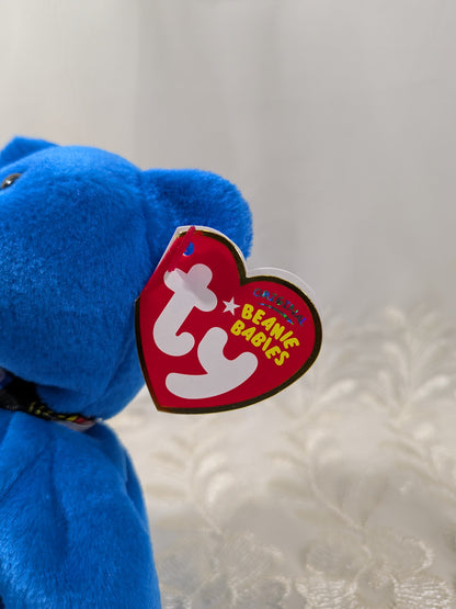 Ty Beanie Baby - Racer The Blue Nascar Bear (8.5in) - Vintage Beanies Canada