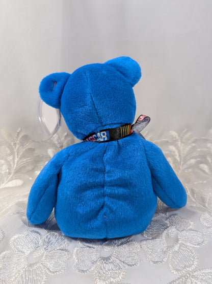 Ty Beanie Baby - Racer The Blue Nascar Bear (8.5in) - Vintage Beanies Canada