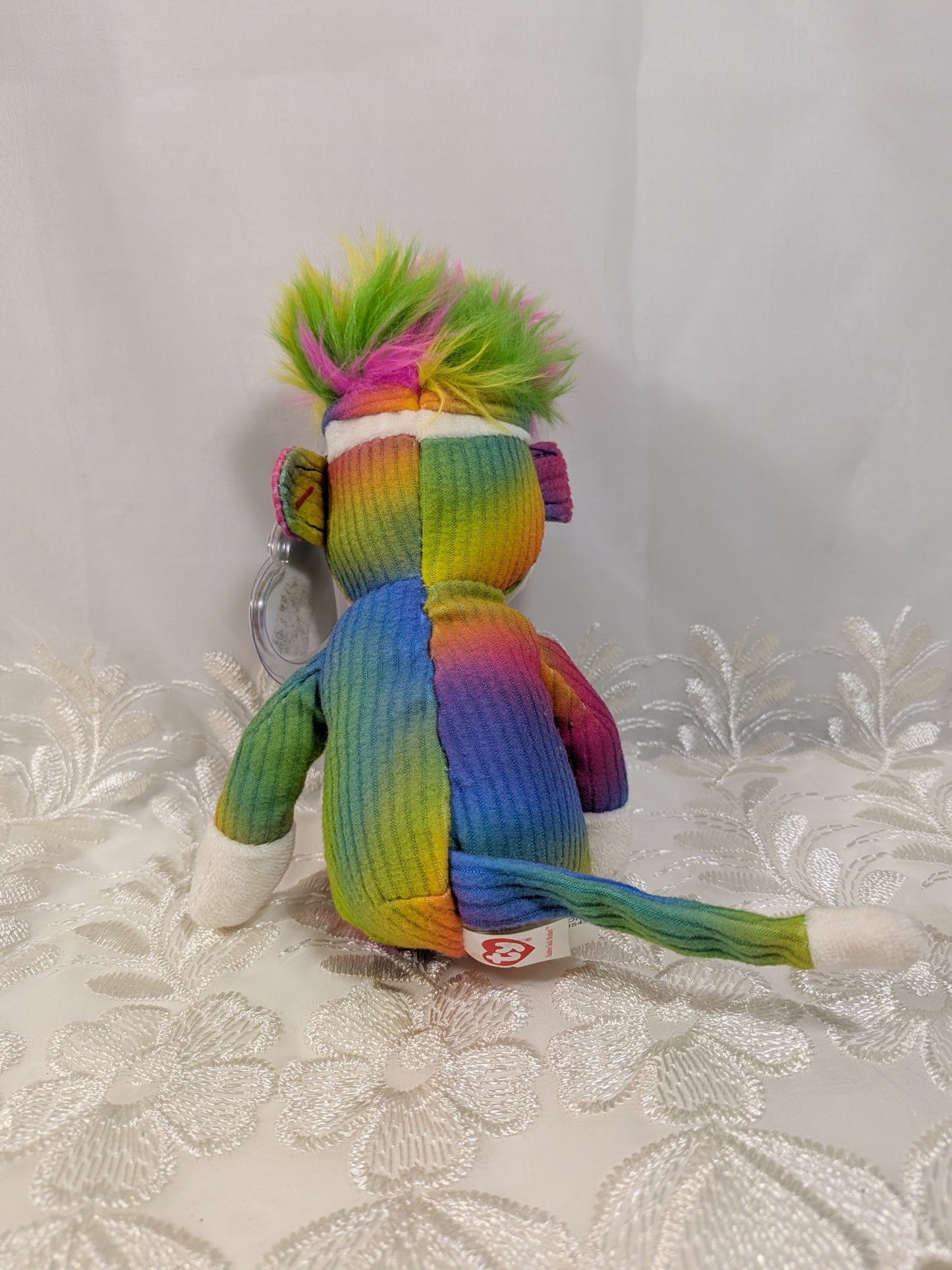 Ty Beanie Baby - Rainbow Sock Monkey (9in) - Vintage Beanies Canada