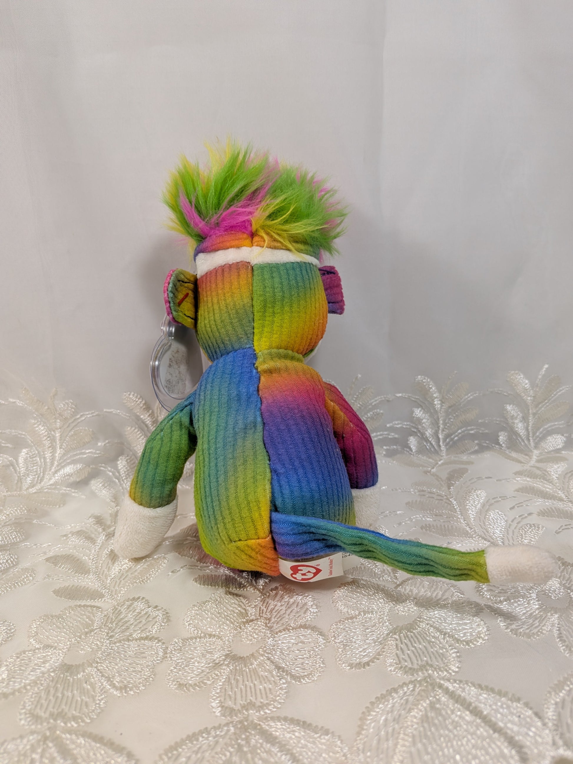 Ty Beanie Baby - Rainbow Sock Monkey (9in) - Vintage Beanies Canada