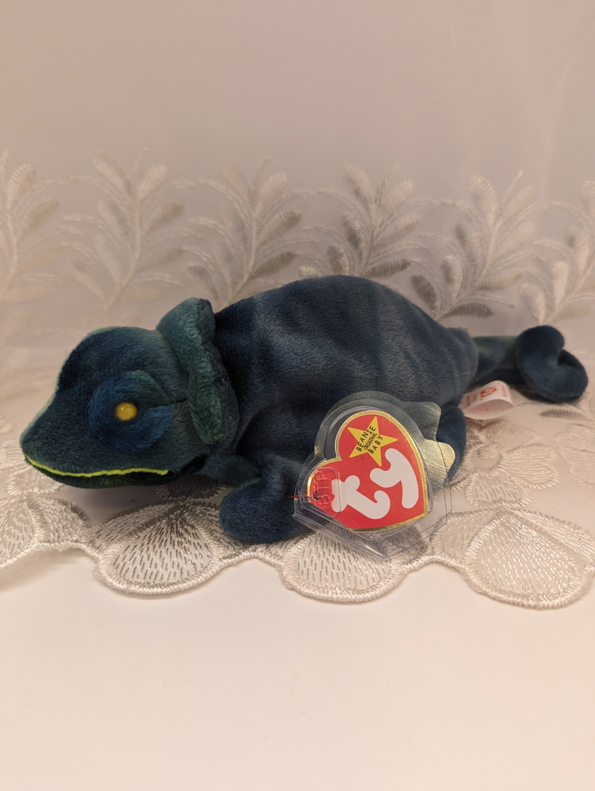 Ty Beanie Baby Rainbow The Blue Chameleon (8in) Vintage