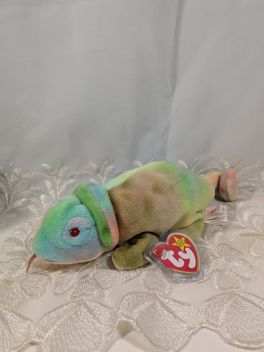 Ty Beanie Baby - Rainbow the Tie Dyed Chameleon (8in) - Vintage Beanies Canada