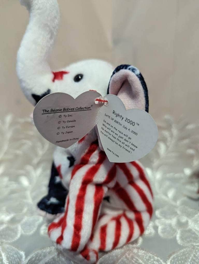 Ty Beanie Baby - Righty 2000 The Elephant (7in) - Vintage Beanies Canada