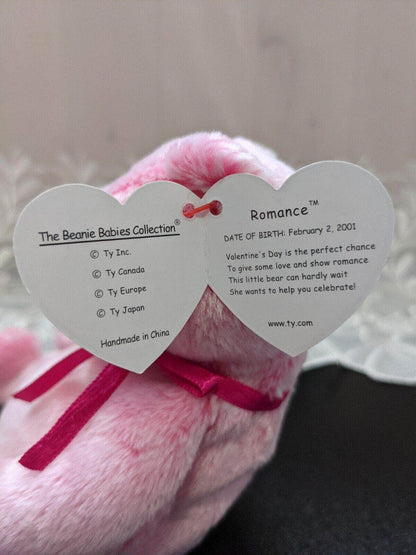 Ty Beanie Baby - Romance The Pink Valentine's Bear (6in) - Vintage Beanies Canada