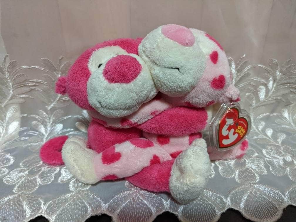 Ty Beanie Baby - Romeo and Juliet The Hugging Monkeys - Valentine's Day Plush (6in) - Vintage Beanies Canada