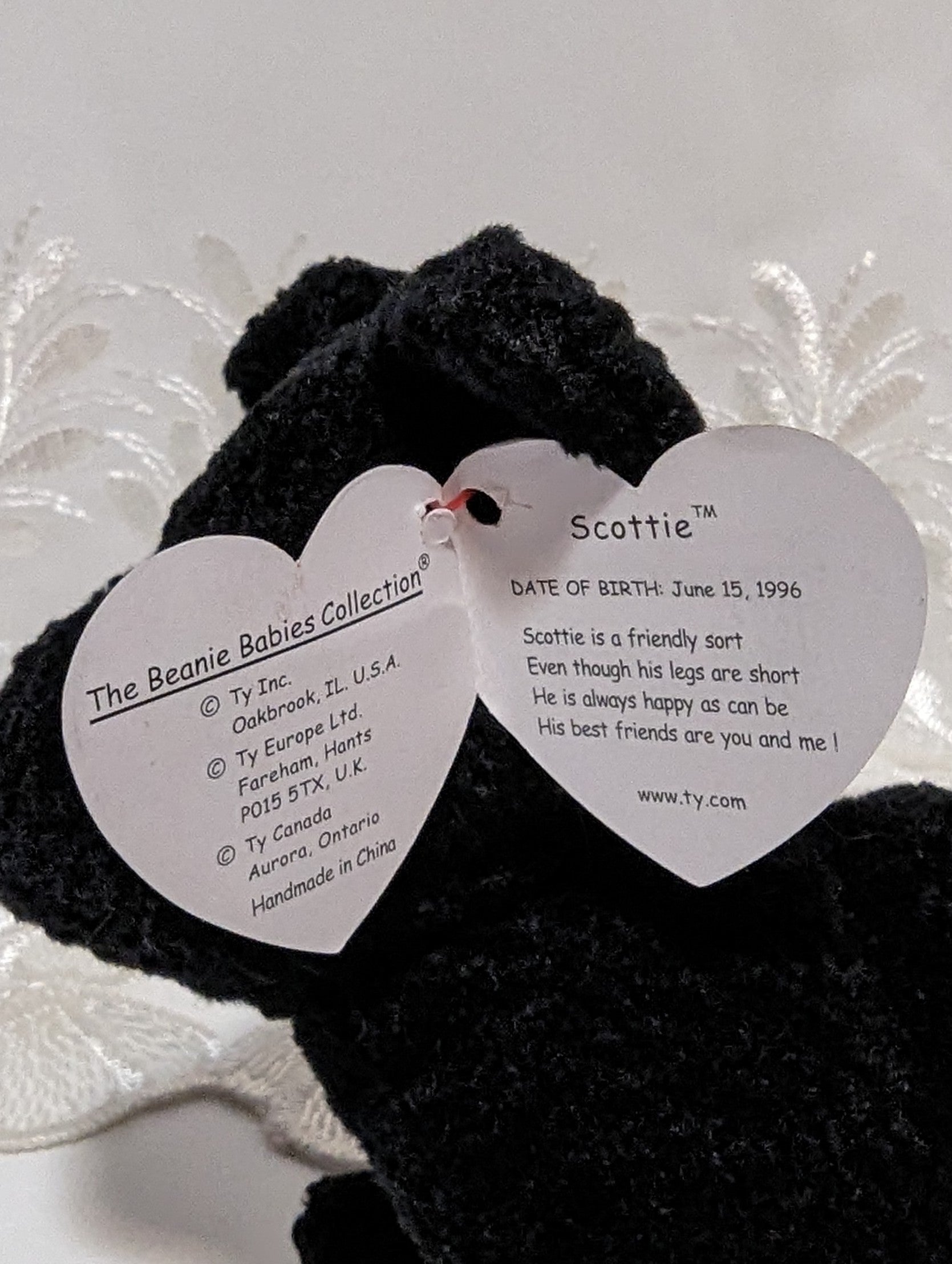 Ty Beanie Baby - Scottie The Black Terrier Dog (6in) - Vintage Beanies Canada