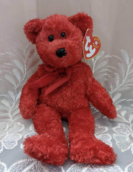 Ty Beanie Baby - Sizzle The Red Fuzzy Bear (8.5 in) - Vintage Beanies Canada