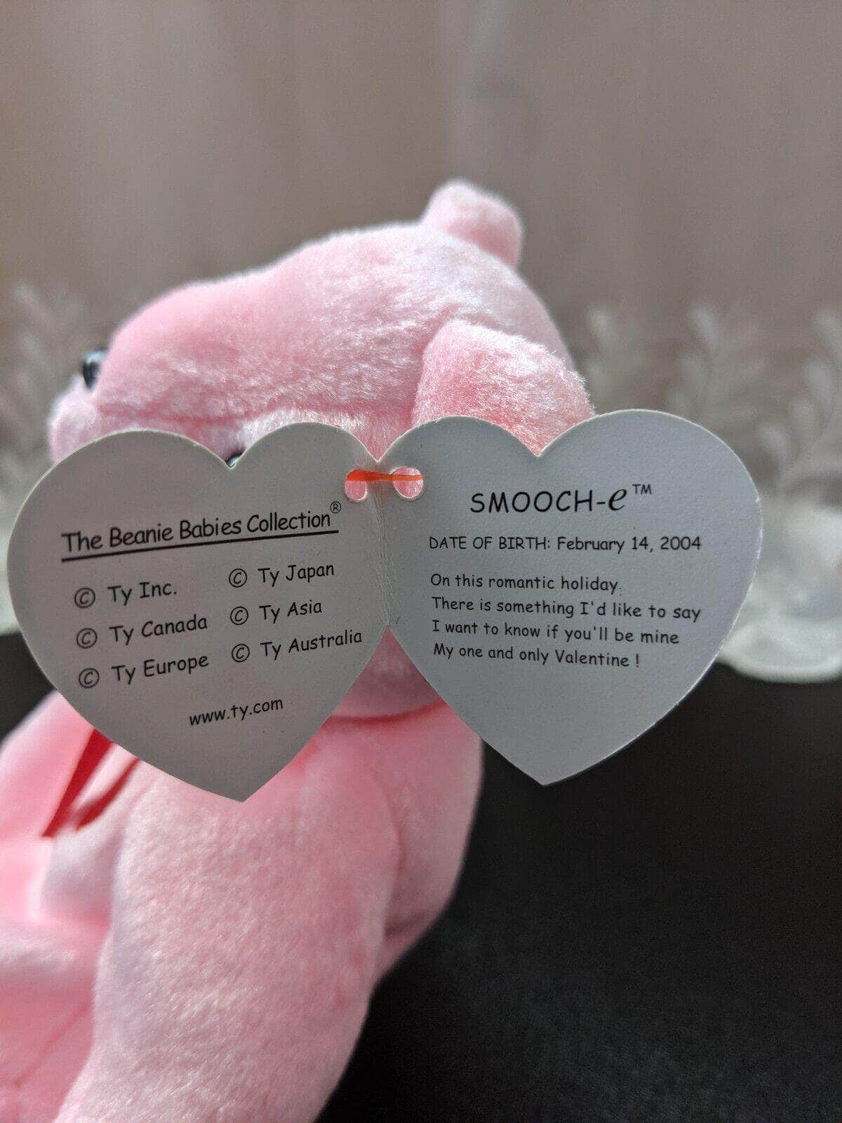 TY Beanie Baby - Smooch-e the Pink Bear (8 in) - Vintage Beanies Canada