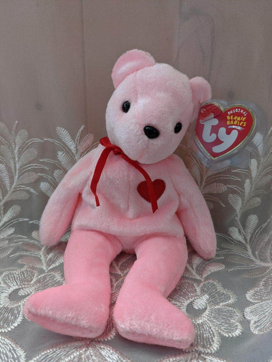 TY Beanie Baby - Smooch-e the Pink Bear (8 in) - Vintage Beanies Canada