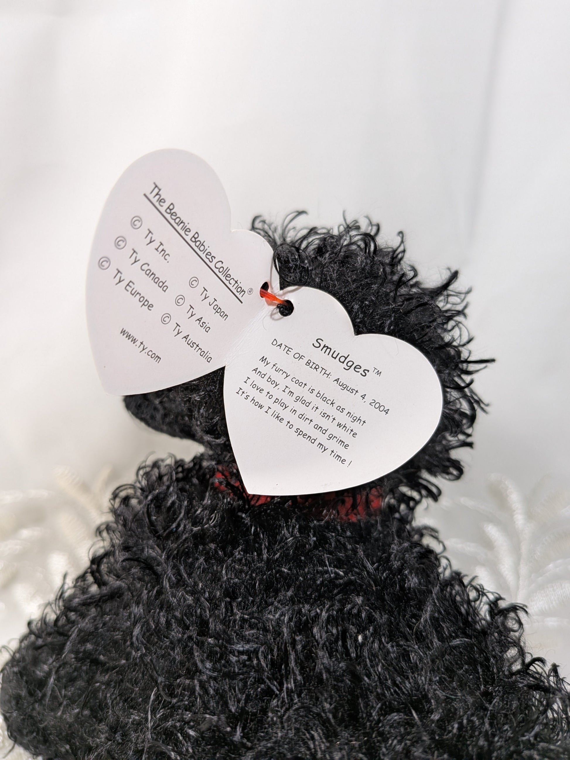 Ty Beanie Baby - Smudges The Black Curly Haired Dog (6in) - Vintage Beanies Canada