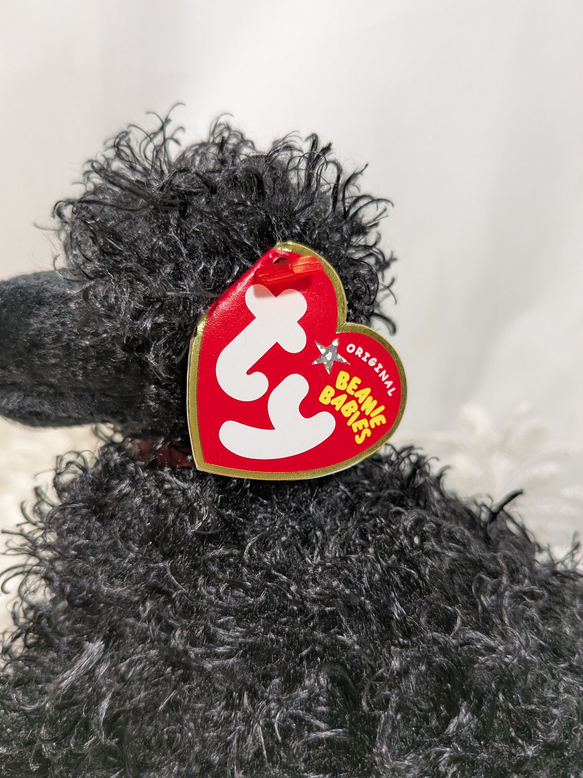 Ty Beanie Baby - Smudges The Black Curly Haired Dog (6in) - Vintage Beanies Canada