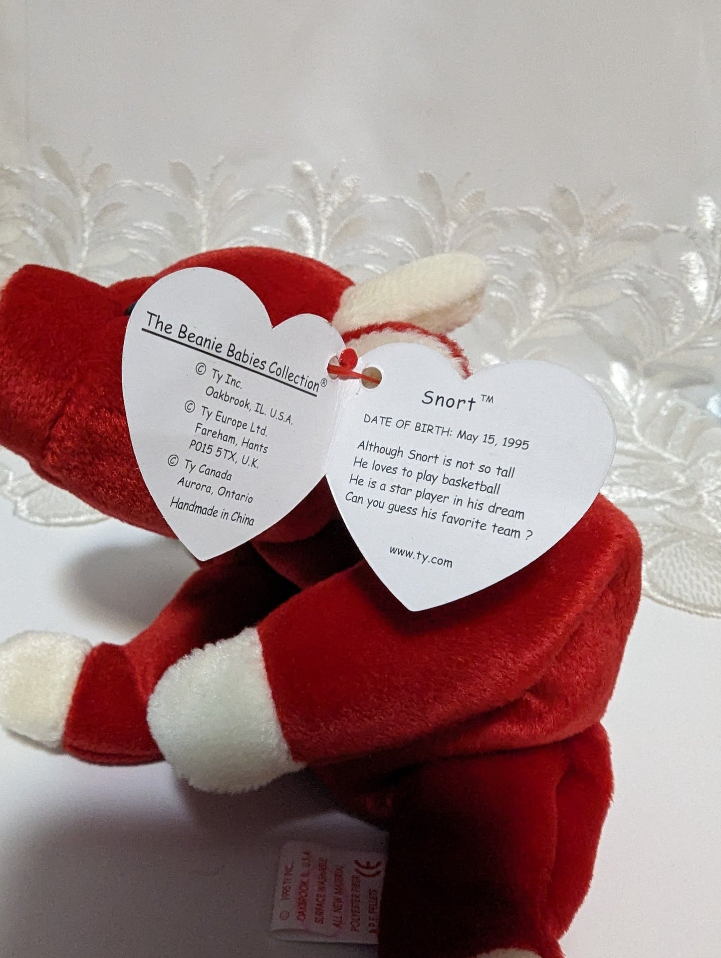 Ty Beanie Baby - Snort The Red Bull (8.5in) - Vintage Beanies Canada