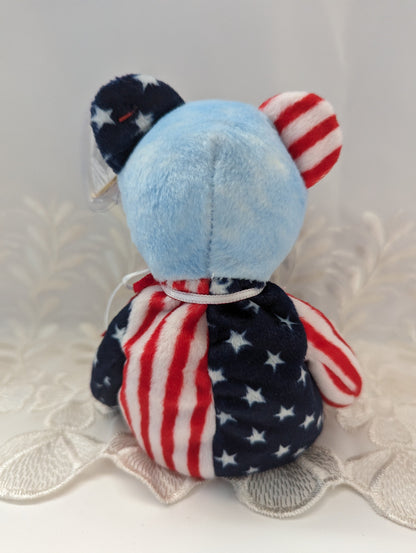Ty Beanie Baby - Spangle The USA Bear (Blue Face Version) 8.5in - Vintage Beanies Canada