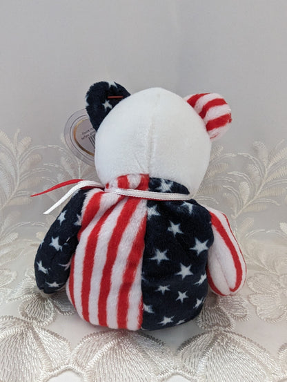 Ty Beanie Baby - Spangle The USA Bear White Face Version (8.5in) - Vintage Beanies Canada