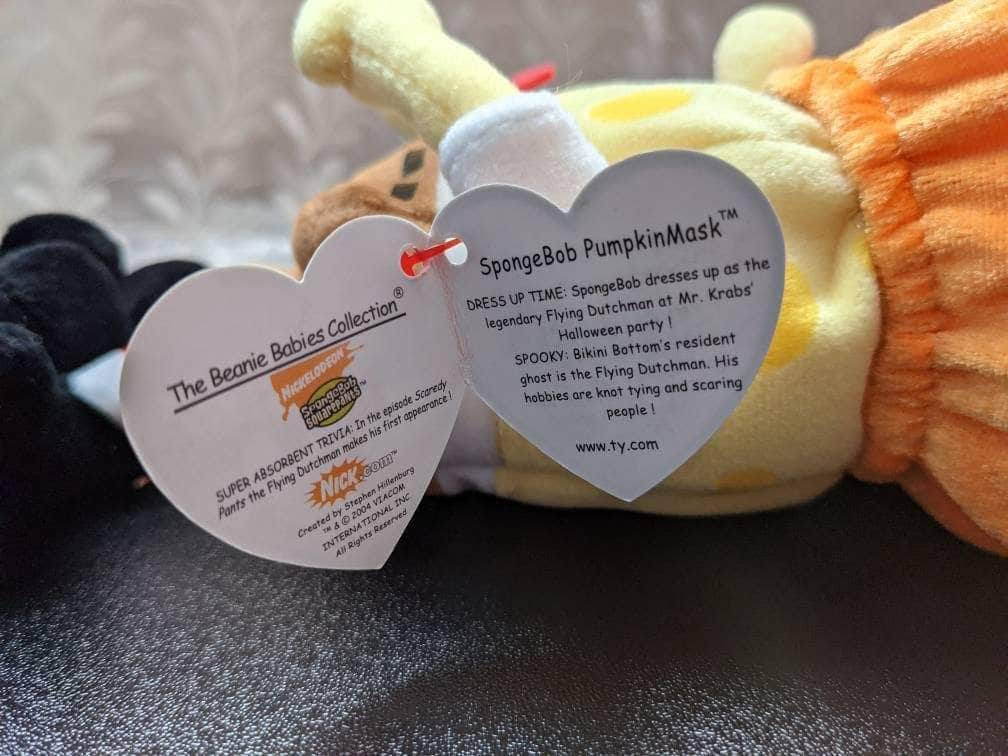 Ty Beanie Baby - SpongeBob Pumpkinmask - Halloween Plush Toy (8.5in) - Vintage Beanies Canada