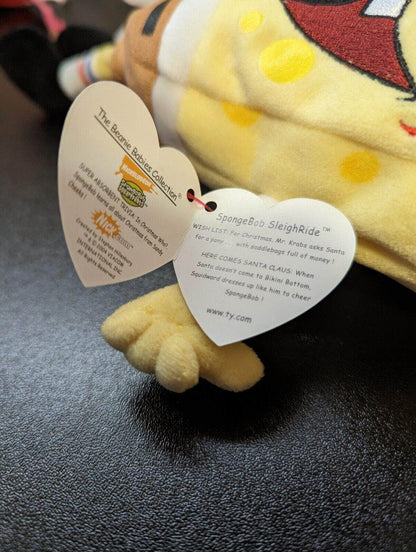 Ty Beanie Baby - SpongeBob Sleighride Dressed Up Like Christmas Reindeer (10in) - Vintage Beanies Canada