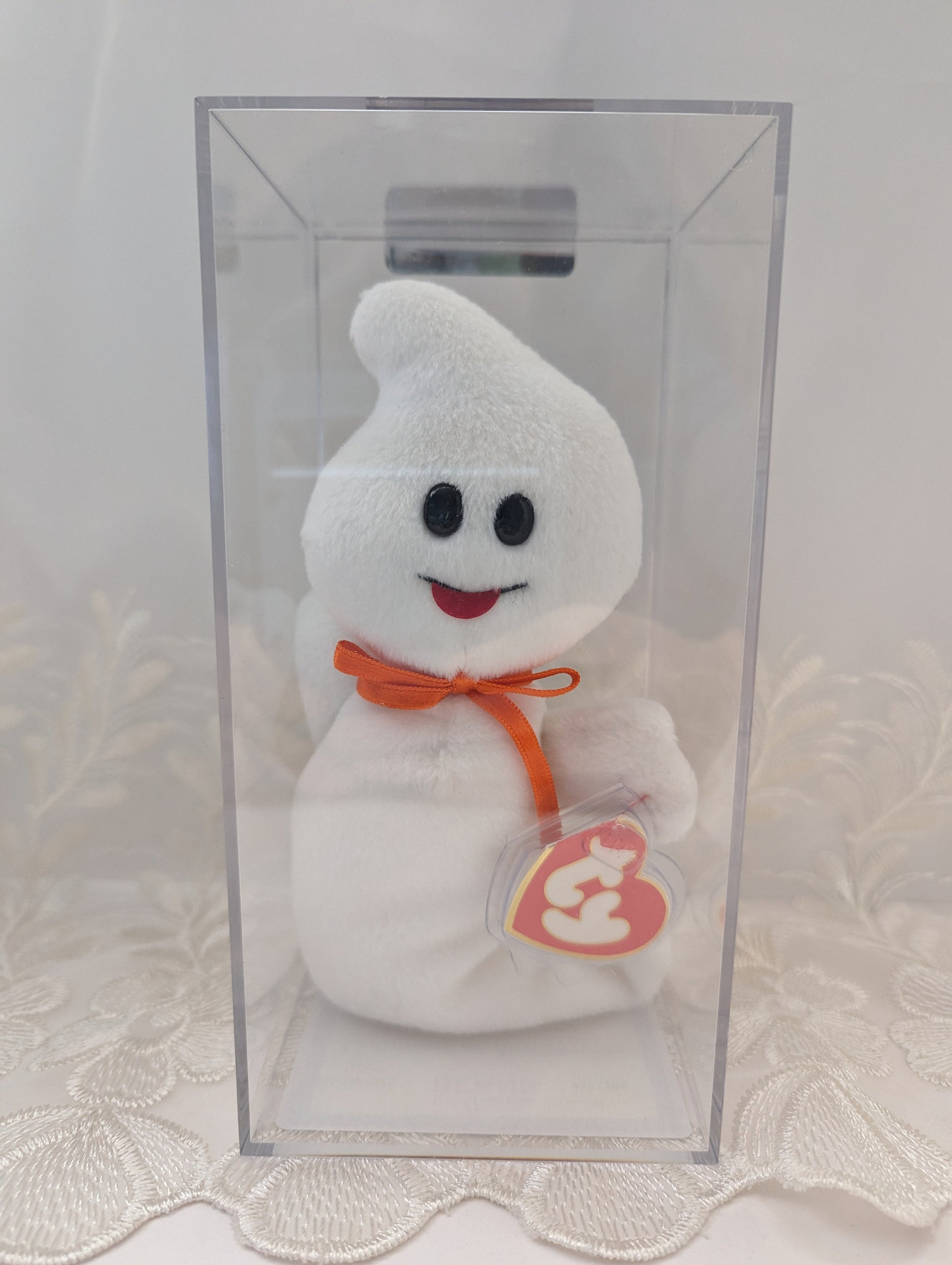 Ty Beanie Baby - Spooky The Ghost (8in) *Rare* AUTHENTICATED 3rd Gen Hang Tag, 2nd Gen Tush Tag - Vintage Beanies Canada