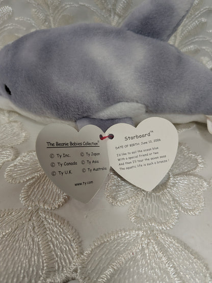 Ty Beanie Baby - Starboard The Dolphin (7in) - Vintage Beanies Canada