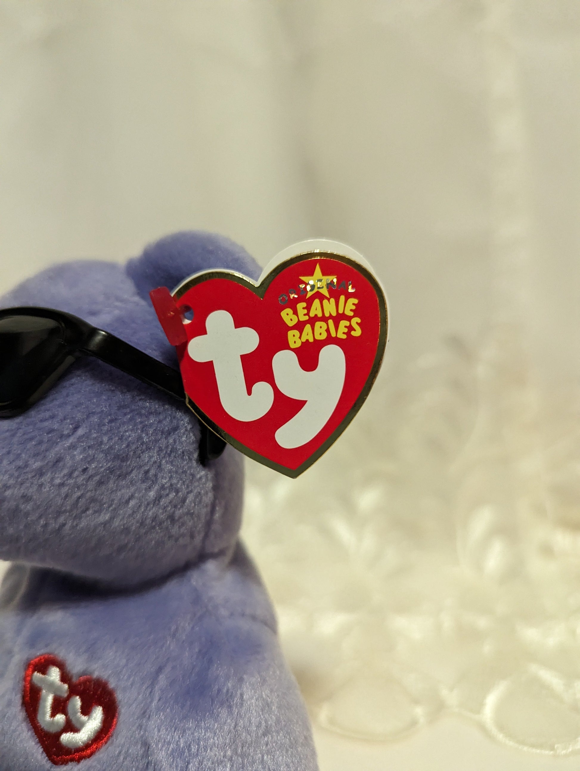 Ty Beanie Baby - Summertime Fun The Toronto Purple Bear (8.5in) Near Mint - Vintage Beanies Canada
