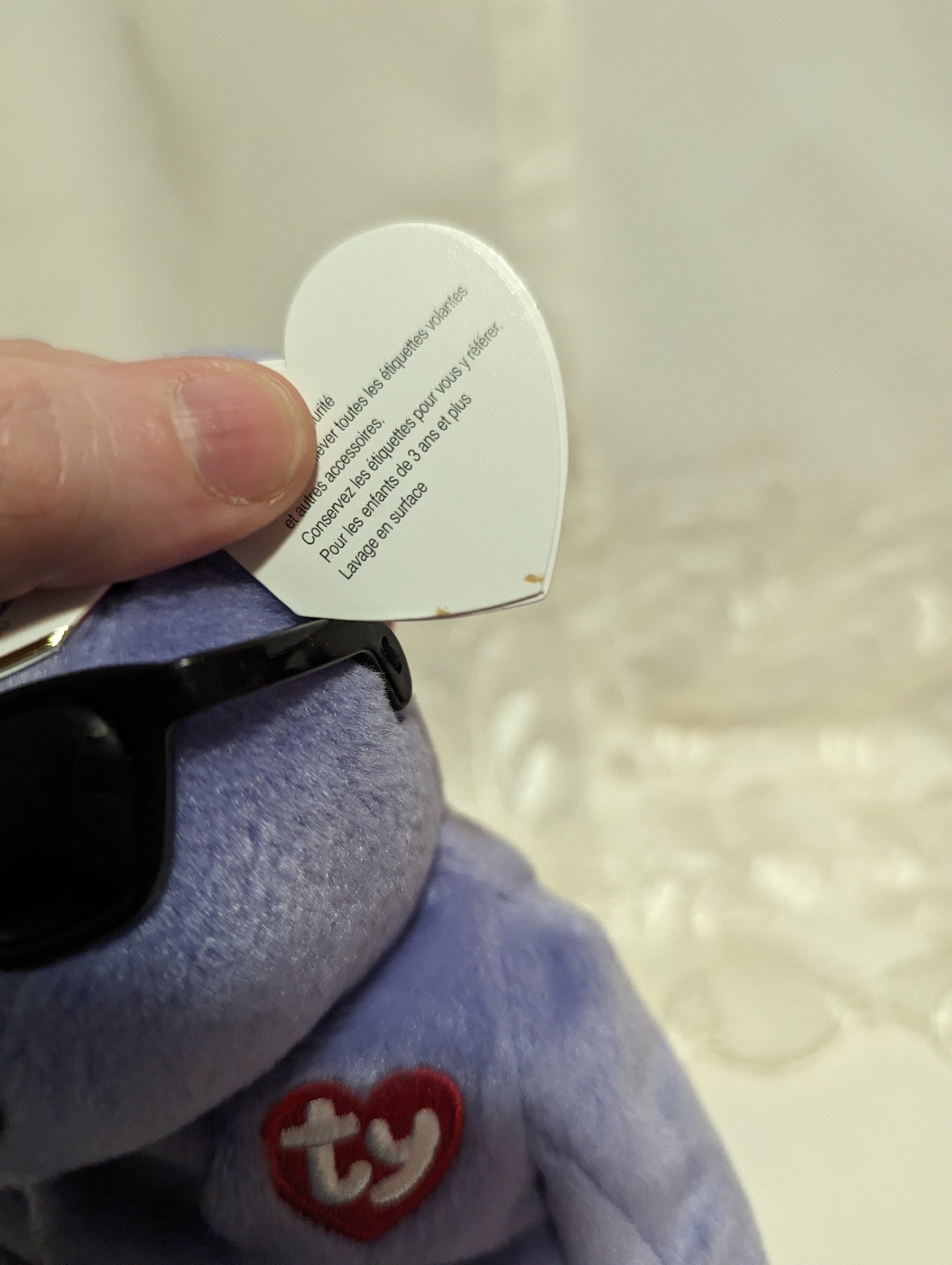 Ty Beanie Baby - Summertime Fun The Toronto Purple Bear (8.5in) Near Mint - Vintage Beanies Canada