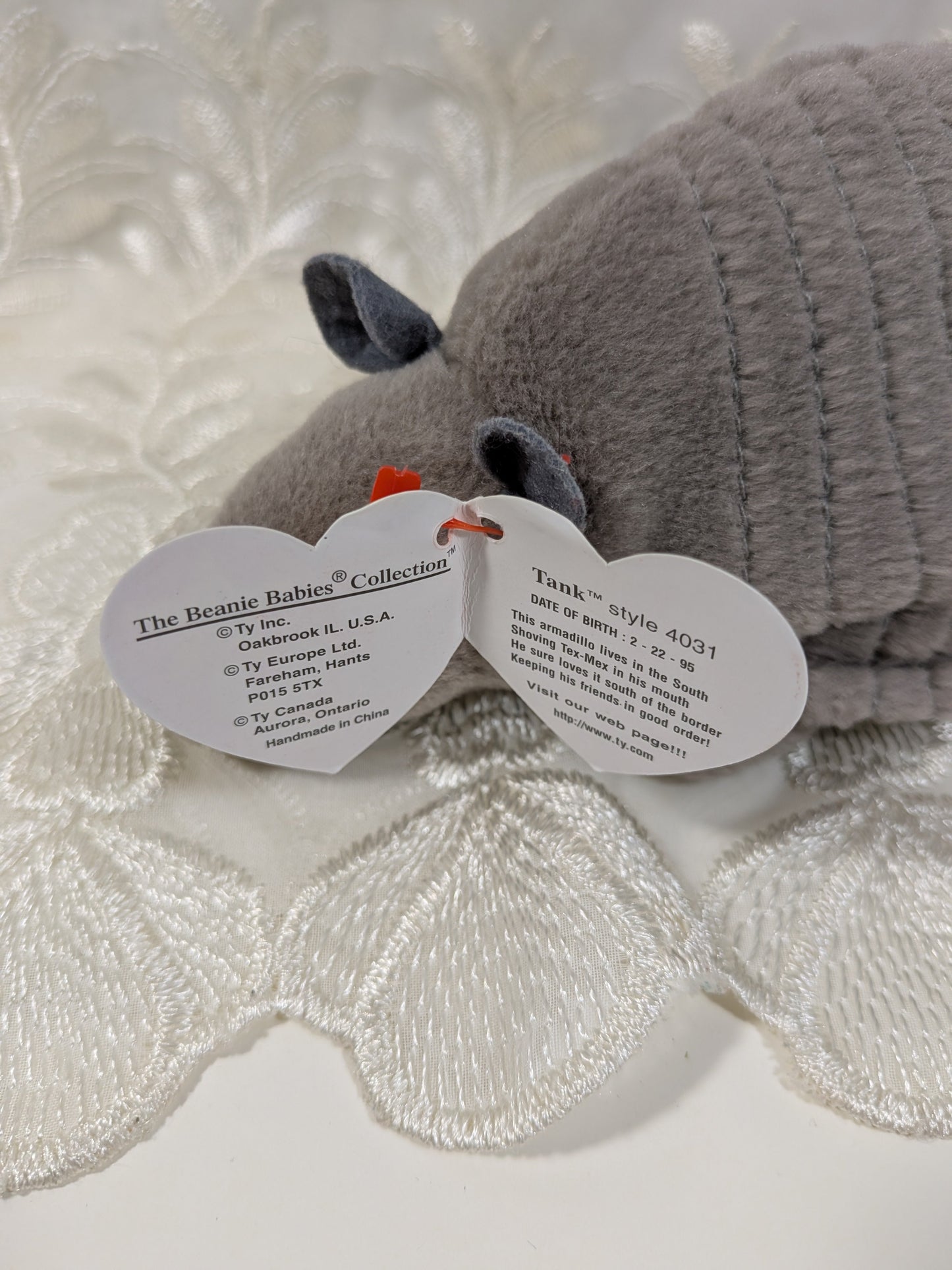 Ty Beanie Baby - Tank The Armadillo (6in) - Vintage Beanies Canada