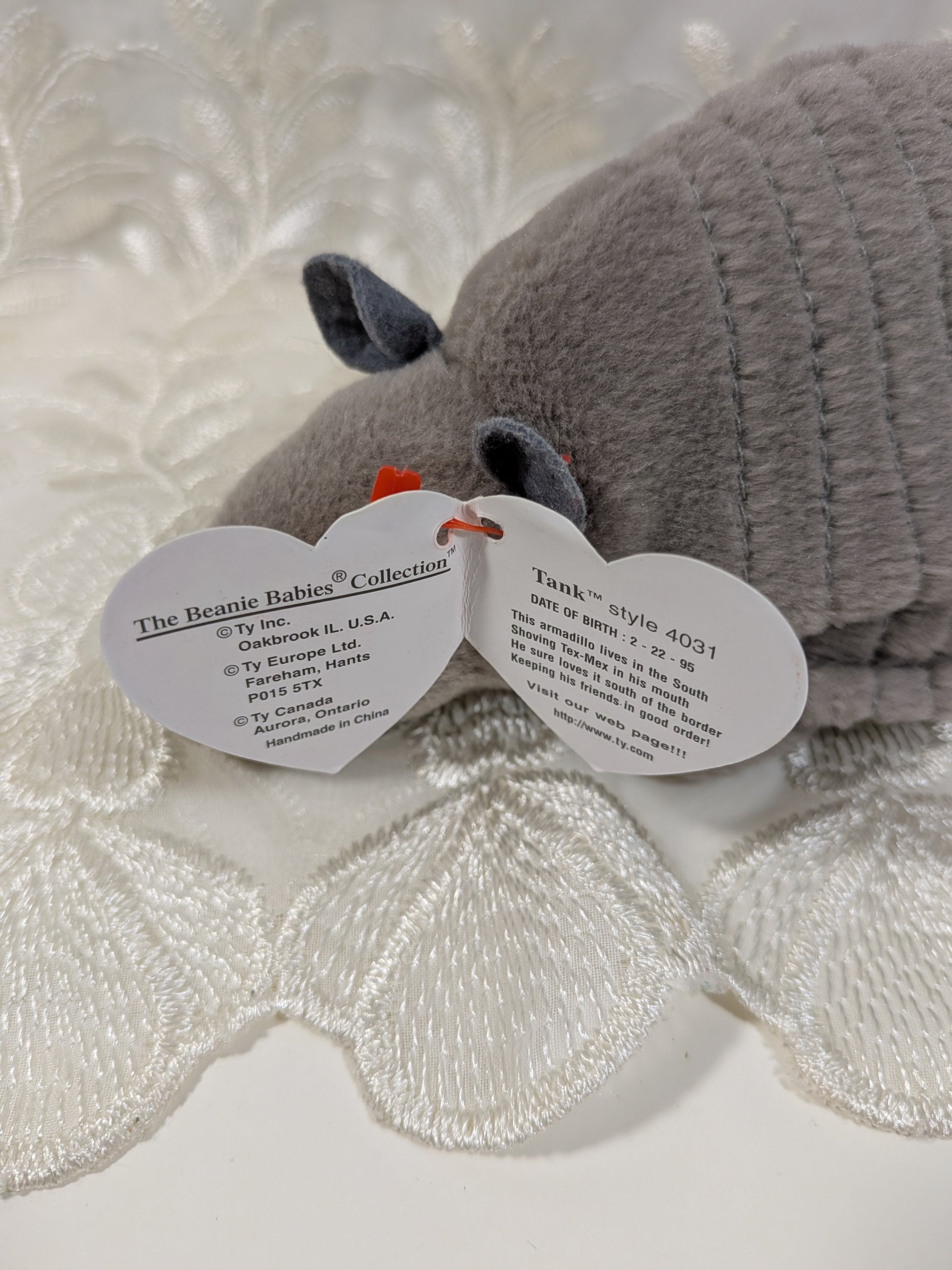 Ty Beanie Baby - Tank The Armadillo (6in) - Vintage Beanies Canada