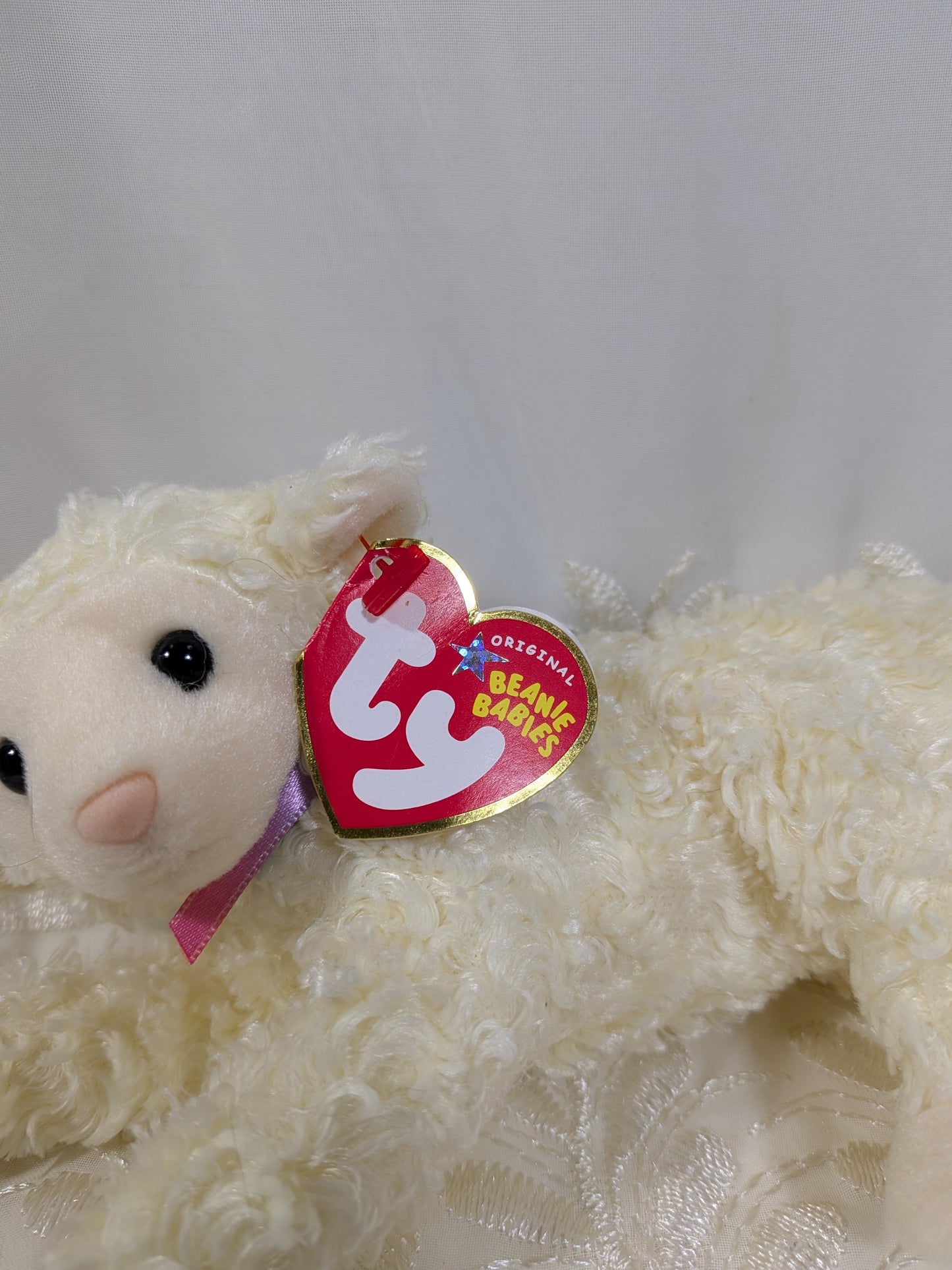 Ty Beanie Baby - Tender The Lamb (7in) Creased Tag - Vintage Beanies Canada