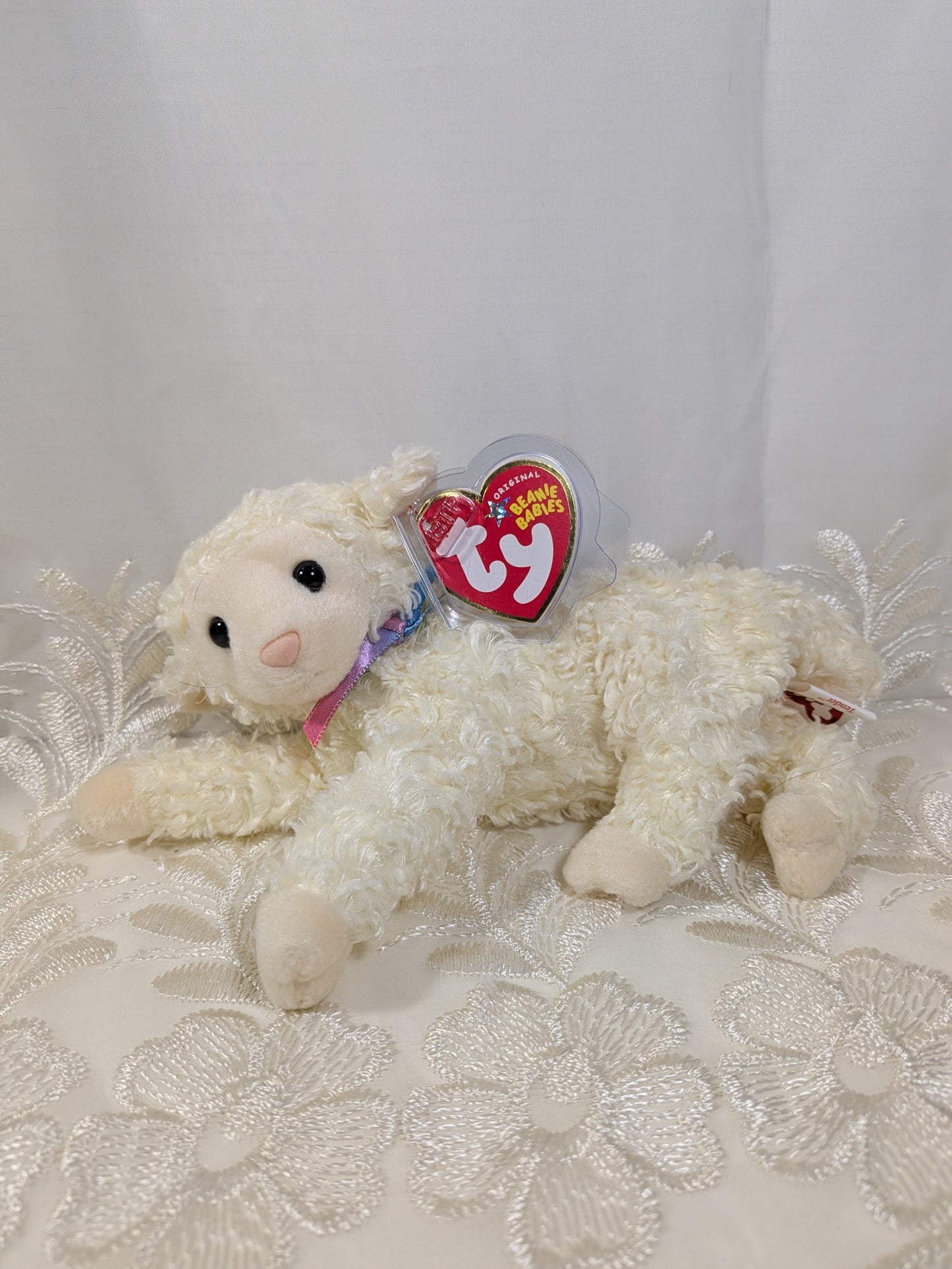 Ty Beanie Baby - Tender The Lamb (7in) Creased Tag - Vintage Beanies Canada