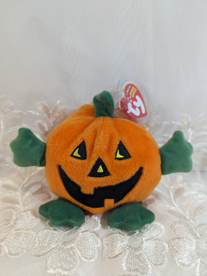 Ty Beanie Baby Tricks The Halloween Pumpkin Creased Tag