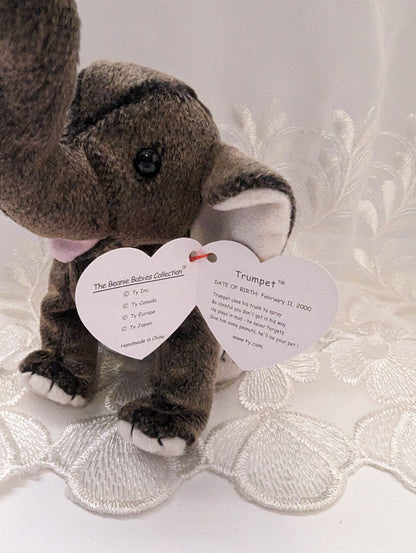 Ty Beanie Baby - Trumpet The Elephant (8in) - Vintage Beanies Canada