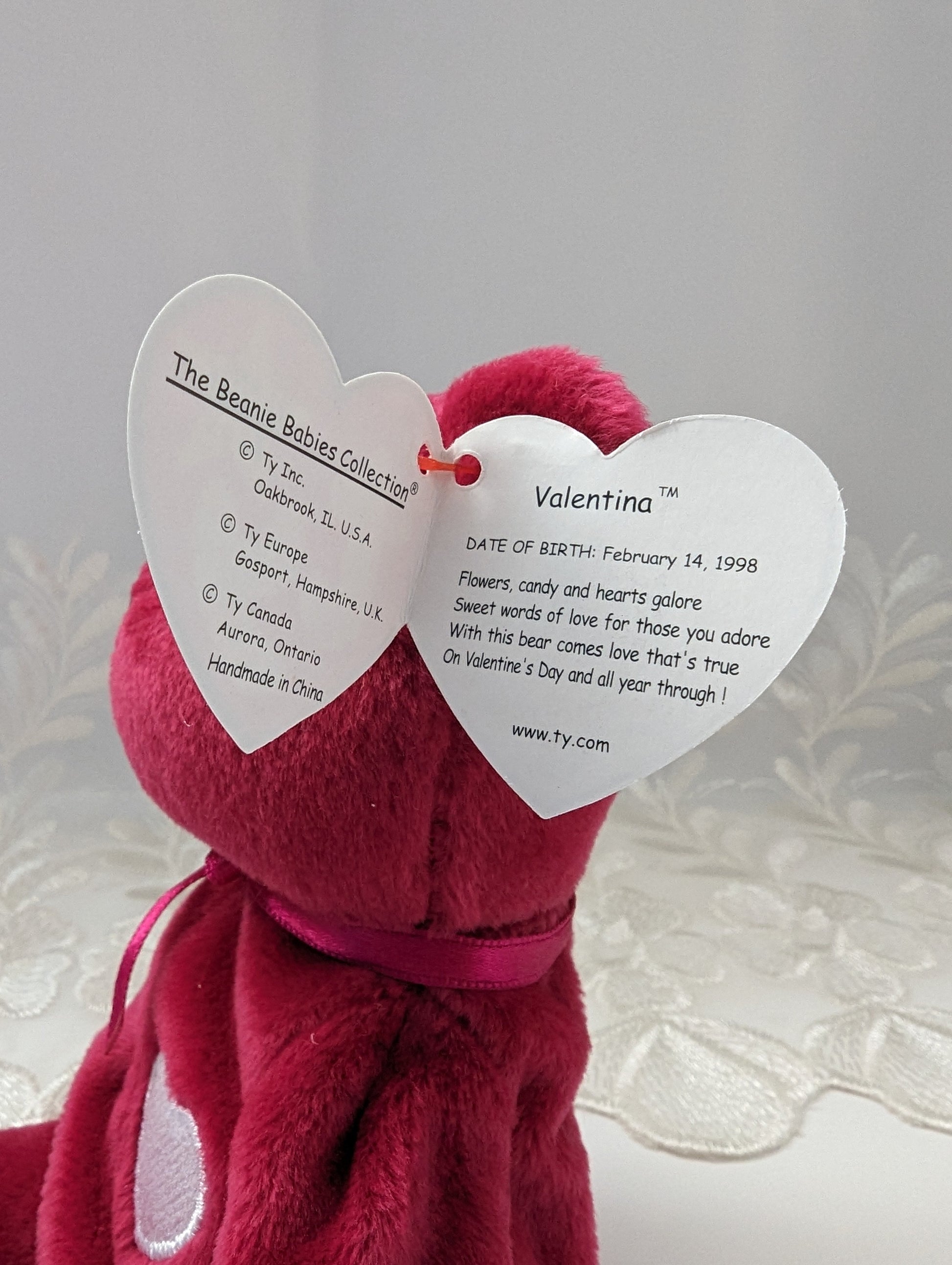 Ty Beanie Baby - Valentina The Bear (8.5in) - Vintage Beanies Canada