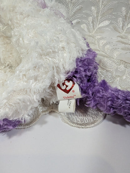 Ty Beanie Baby - Violetta the White and Purple Cat (6 in) No tag - Vintage Beanies Canada